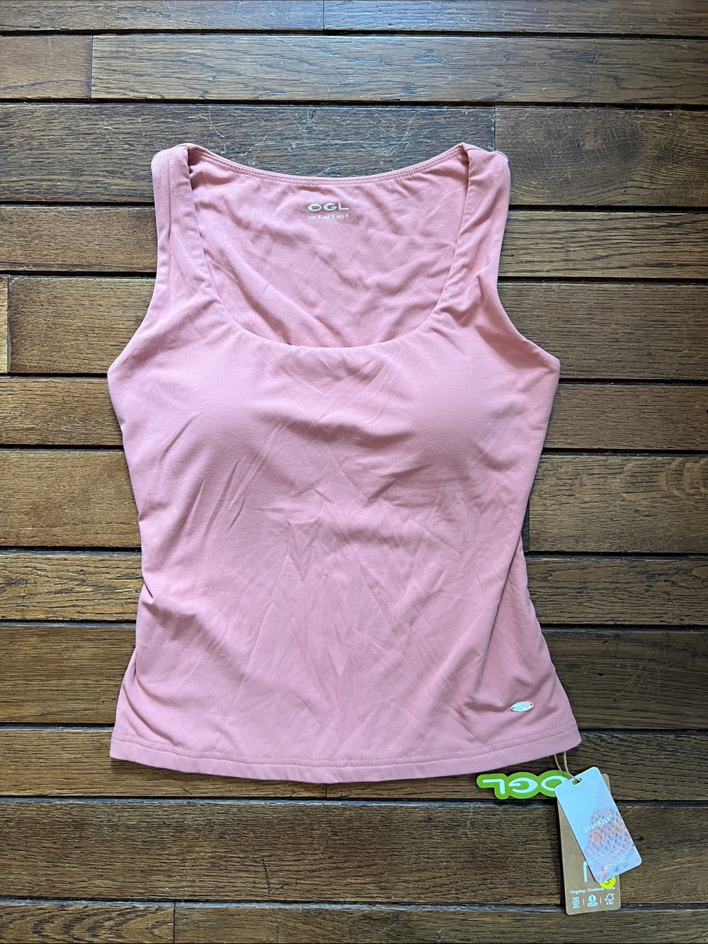 OGL Pink Scoop Neck Built In Bra Brami Tank Top Size Small New With Tags NWT